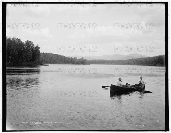 Cold Brook Mountains from State Bridge, Adirondack Mountains, (1902?). Creator: William H. Jackson.