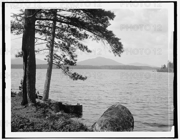 Mt. Ampersand i.e. Ampersand Mountain from Miller's Pond, Adirondack Mts., N.Y., (1902?). Creator: William H. Jackson.