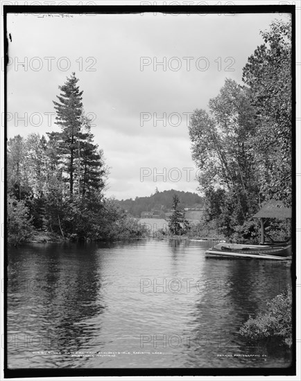 The Antlers from St. Hubert's Isle, Raquette Lake, Adirondack Mountains, (1902?). Creator: William H. Jackson.