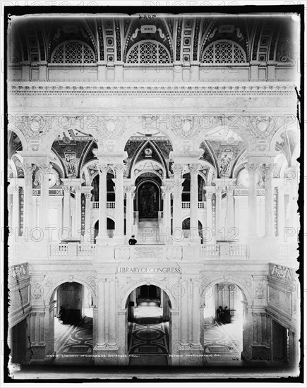 Library of Congress entrance hall, between 1889 and 1897. Creator: William H. Jackson.