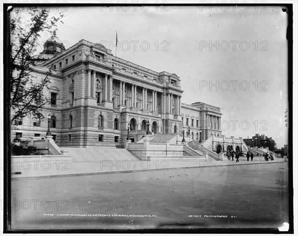 Library of Congress, entrance stairway, Washington, D.C., between 1880 and 1897. Creator: William H. Jackson.