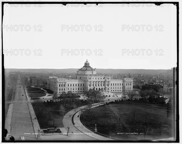 Library of Congress from Capitol dome, Washington, D.C., 1898. Creator: William H. Jackson.