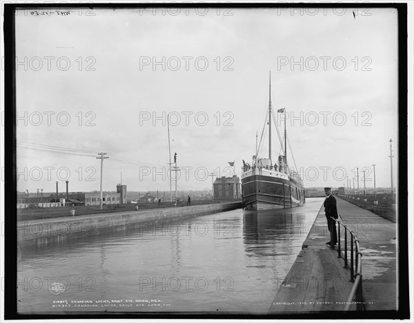 Canadian locks, Sault Ste. Marie, Mich. i.e. Ontario, c1902. Creator: William H. Jackson.