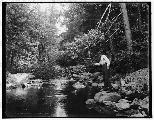 Fishing in the Adirondacks, c1902. Creator: William H. Jackson.