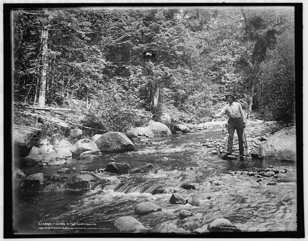 Fishing in the Adirondacks, c1902. Creator: William H. Jackson.