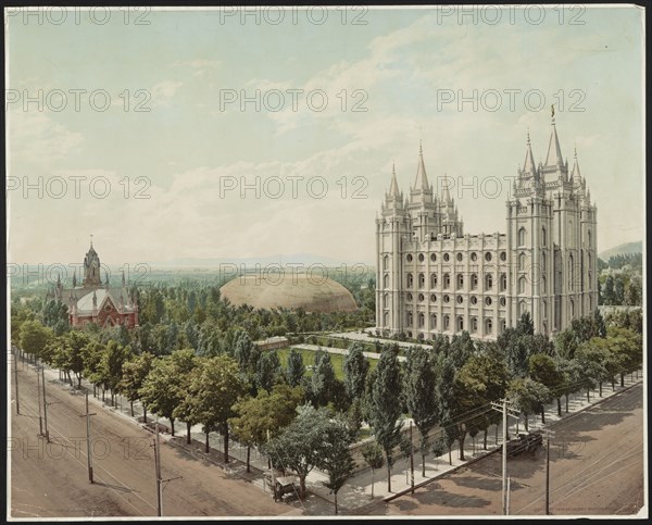 Temple Square, Salt Lake City, c1899. Creator: William H. Jackson.