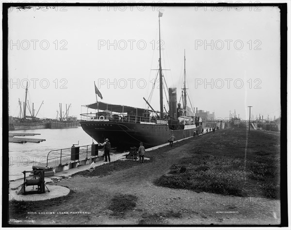 Lachine locks, Montreal, between 1890 and 1901. Creator: William H. Jackson.