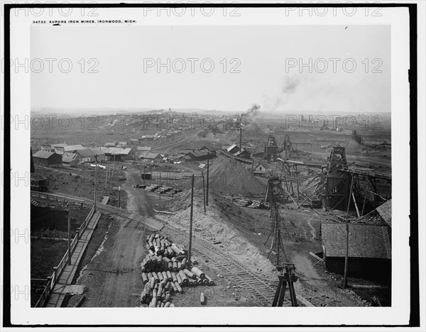 Aurora iron mines, Ironwood, Mich., between 1880 and 1899. Creator: Unknown.