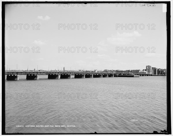 Harvard Bridge and the Back Bay, Boston, between 1890 and 1901. Creator: Unknown.