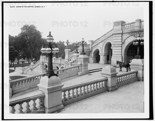 Steps of the Capitol, Albany, N.Y., between 1900 and 1906. Creator: Unknown.