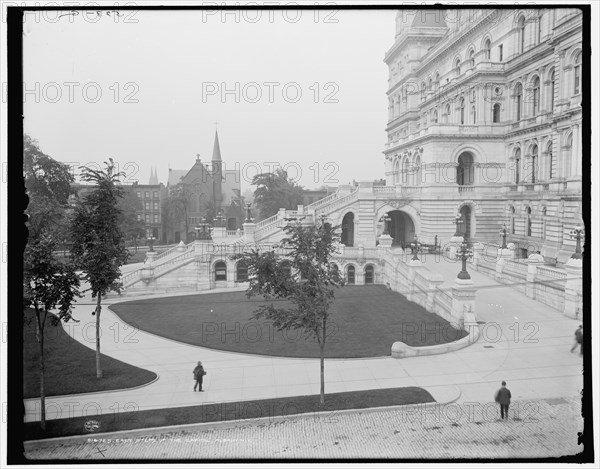 East steps of the Capitol, Albany, N.Y., between 1900 and 1906. Creator: Unknown.