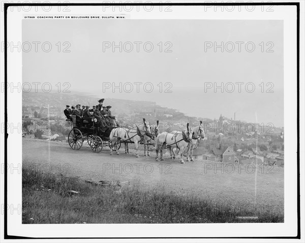 Coaching party on Boulevard Drive, Duluth, c1904. Creator: Unknown.