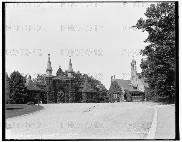 Forest Hills Cemetery, Boston, main entrance, between 1890 and 1901. Creator: Unknown.