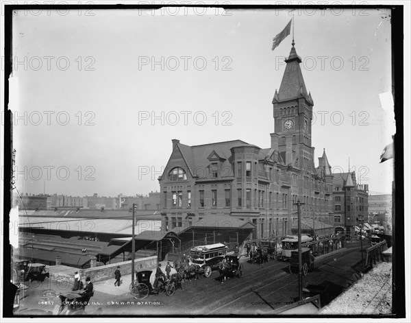 Chicago, Ill., C. & N.W. R.R. station, c1898. Creator: Unknown.