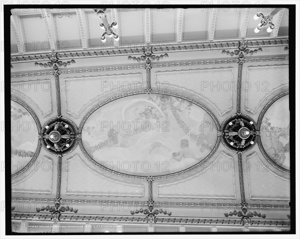 Ceiling decorations, grand salon, Str. City of Cleveland, Detroit & Cleveland Navigation Co, (1908?) Creator: Unknown.