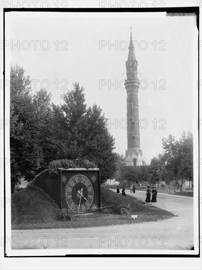 Floral clock and tower, Water Works Park, Detroit, (1902?). Creator: Unknown.