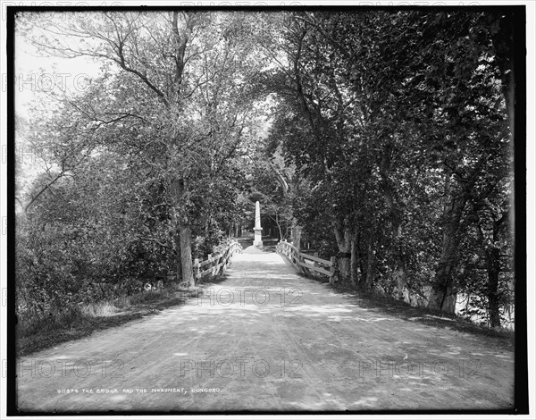 The Bridge and the monument, Concord, between 1890 and 1901. Creator: Unknown.