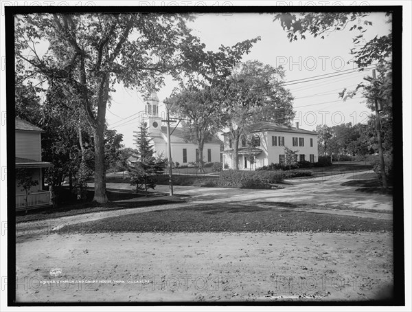 Church and court house, York Village, Me., between 1900 and 1906. Creator: Unknown.