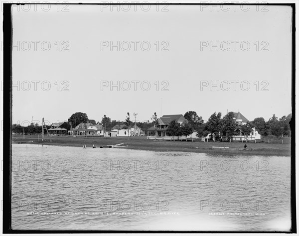 Cottages at Grande Pointe, Harsens Isl'd., St. Clair River, between 1890 and 1901. Creator: Unknown.