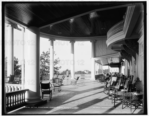 On the Frontenac porch, Round Island, N.Y., between 1890 and 1901. Creator: Unknown.