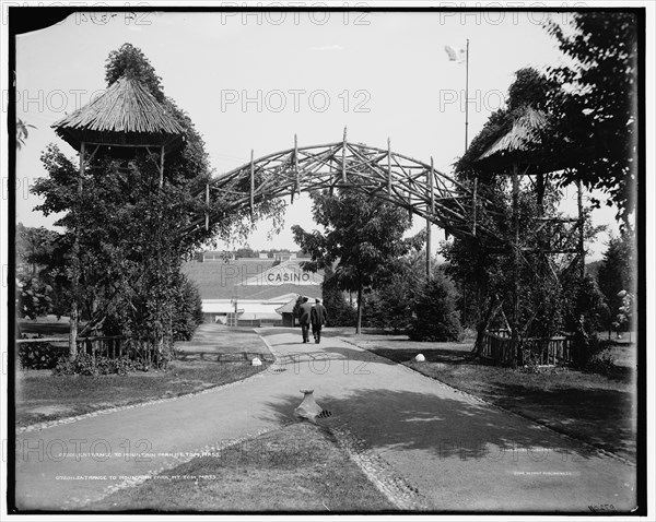 Entrance to Mountain Park, Mt. Tom, Mass., c.between 1905 and 1915. Creator: Unknown.