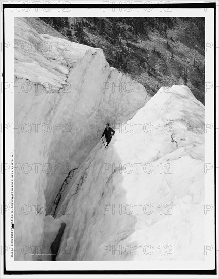 Crevasse formation, Illecillewaet Glacier, Selkirk Mts., B.C., c1902. Creator: Unknown.