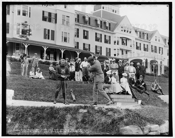 Final round for Stickney Cup, Graham driving, Mount Pleasant golf links, White Mountains, c1890-1901 Creator: Unknown.