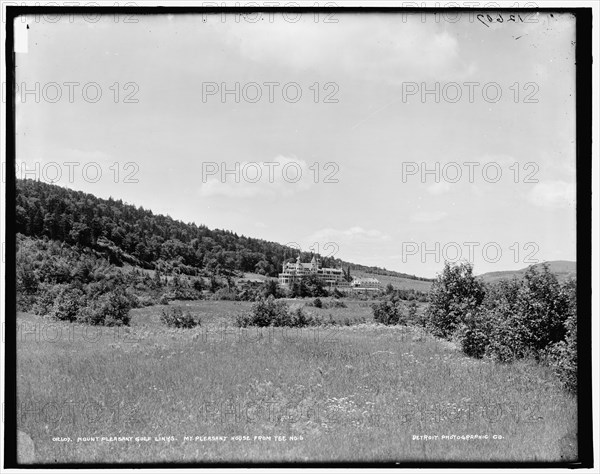 Mount Pleasant golf links, Mt. Pleasant House from tee no. 6, between 1890 and 1901. Creator: Unknown.