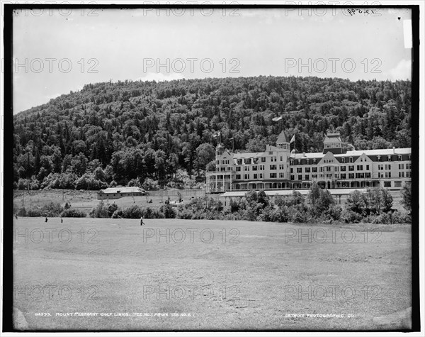 Mount Pleasant golf links, tee no. 1 from tee no. 2, between 1890 and 1901. Creator: Unknown.