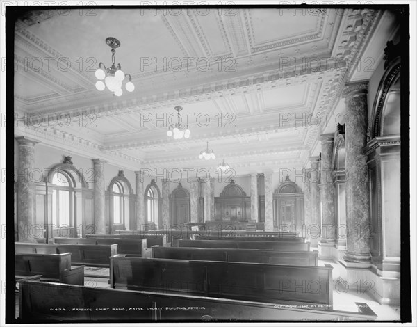 Probate court room, Wayne County Building, Detroit, c1902. Creator: Unknown.
