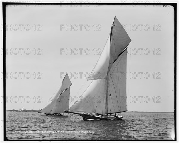 Gracie and Barbara, Goelet Cup Race, 1891 Aug 7. Creator: Unknown.