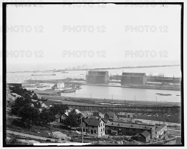Elevators and harbor, Duluth, Minn., c1905. Creator: Unknown.