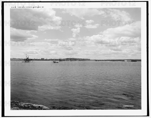 Town and harbor, Portland, Me., between 1890 and 1901. Creator: Unknown.