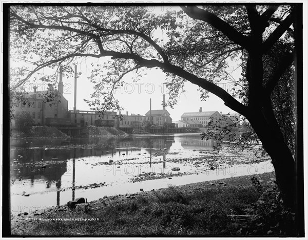 Mills on Fox River, Neenah, Wis., between 1880 and 1899. Creator: Unknown.