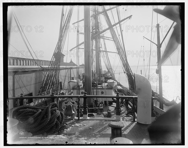 Clipper ship King George, deck view, (1908?). Creator: Unknown.