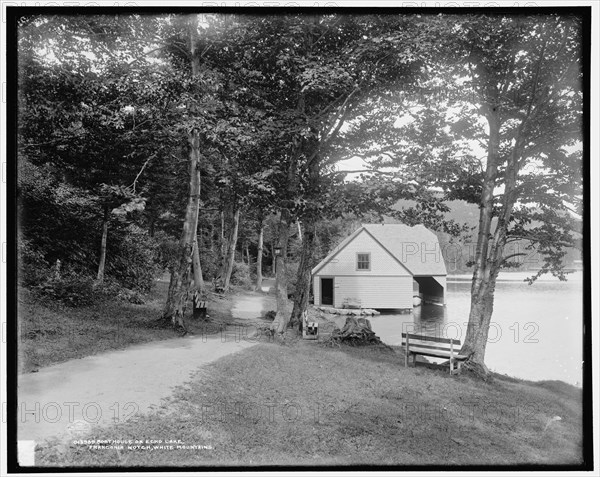 Boat house on Echo Lake, Franconia Notch, White Mountains, c1901. Creator: Unknown.