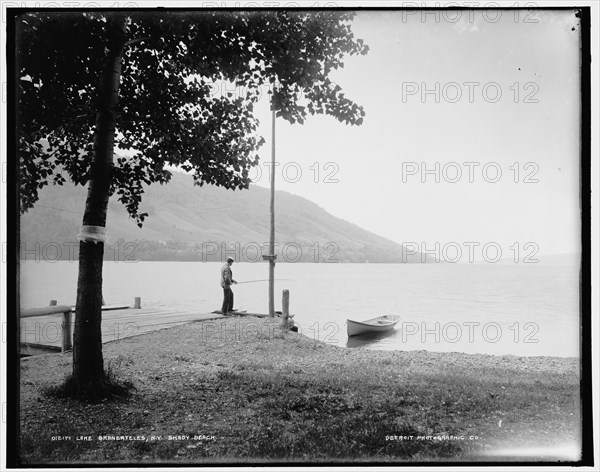 Lake Skaneateles, N.Y., shady beach, between 1890 and 1901. Creator: Unknown.