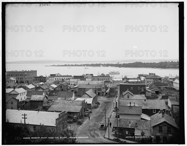 Harbor Point from the bluff, Harbor Springs, between 1890 and 1901. Creator: Unknown.