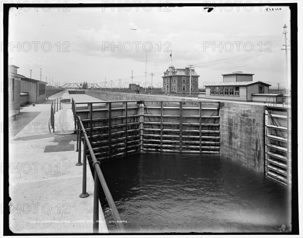 Canadian lock, lower end, Sault Ste. Marie, c1899. Creator: Unknown.