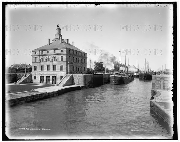 Poe Lock, Sault Ste. Marie, between 1890 and 1899. Creator: Unknown.