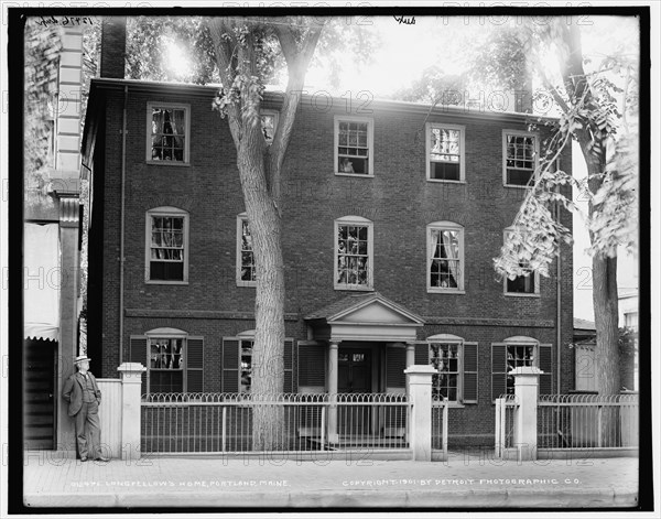 Longfellow's home, Portland, Me., c1901. Creator: Unknown.