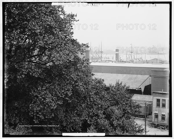 Holland American docks, Hoboken, N.J., between 1900 and 1915. Creator: Unknown.