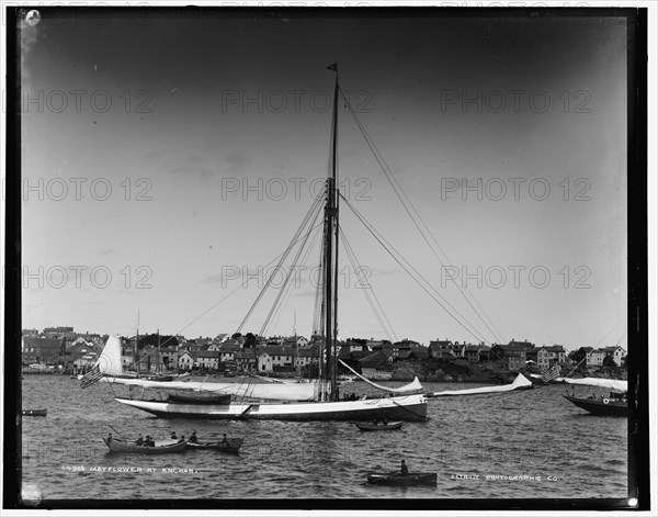 Mayflower at anchor, 1886. Creator: Unknown.