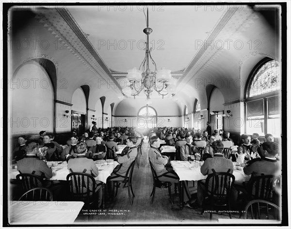 The Cadets at mess, M.M.A., Orchard Lake, Michigan, between 1890 and 1901. Creator: Unknown.