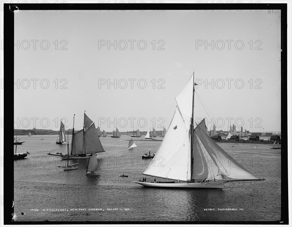 N.Y.Y.C. fleet, Newport harbor, 1888 Aug 11. Creator: Unknown.