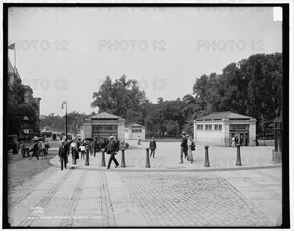 Subway entrances on Boston Common, c1900. Creator: Unknown.