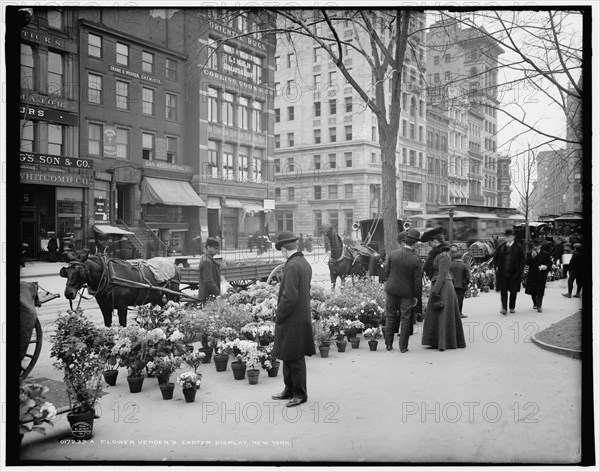 A Flower vender's [sic] Easter display, New York, c1904. Creator: Unknown.