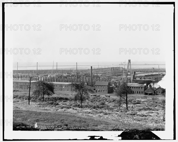 Ore docks and harbor, Cleveland, c1901. Creator: Unknown.