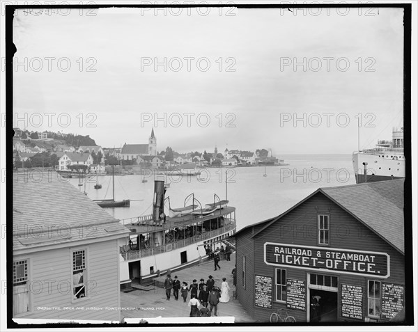 Dock and Mission Point, Mackinac Island, Mich., between 1901 and 1906. Creator: Unknown.