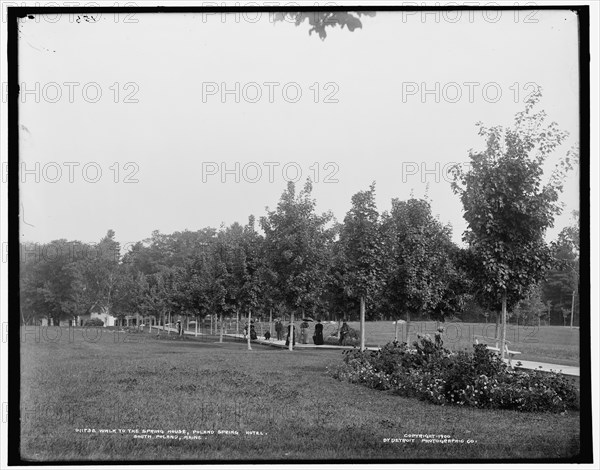 Walk to the spring house, Poland Spring Hotel, South Poland, Maine, c1900. Creator: Unknown.